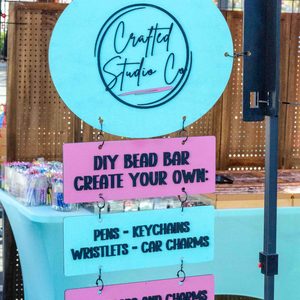 Handmade jewelry and craft vendor booth